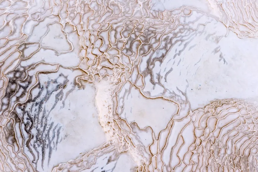 Layered mineral terrace texture